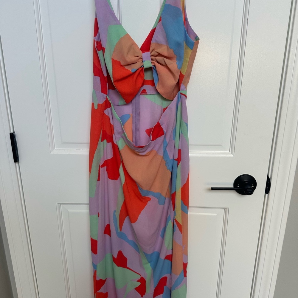 ASOS Multicolor Maxi Dress with Bow Detail